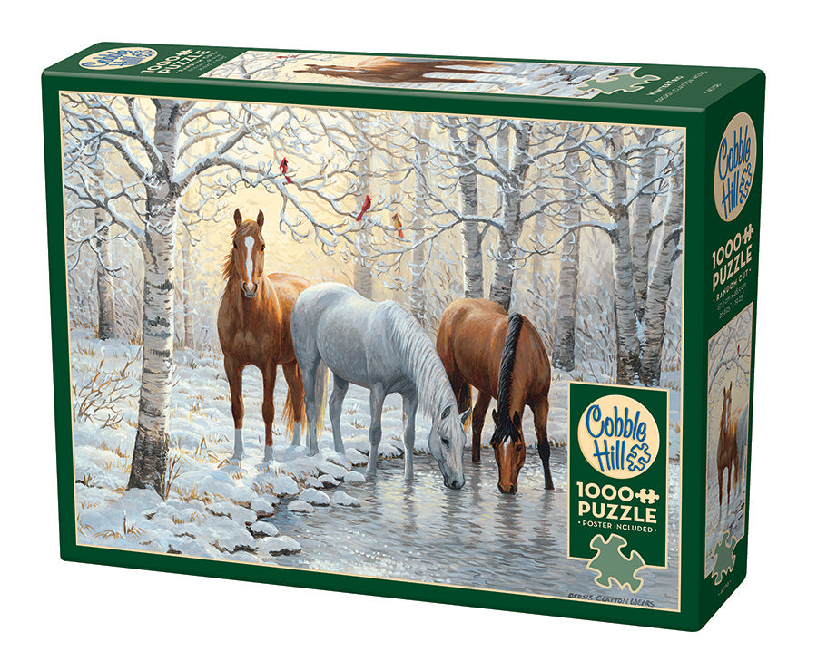 cobble-hill-winter-trio-1000-teile-puzzle-pferde image 1