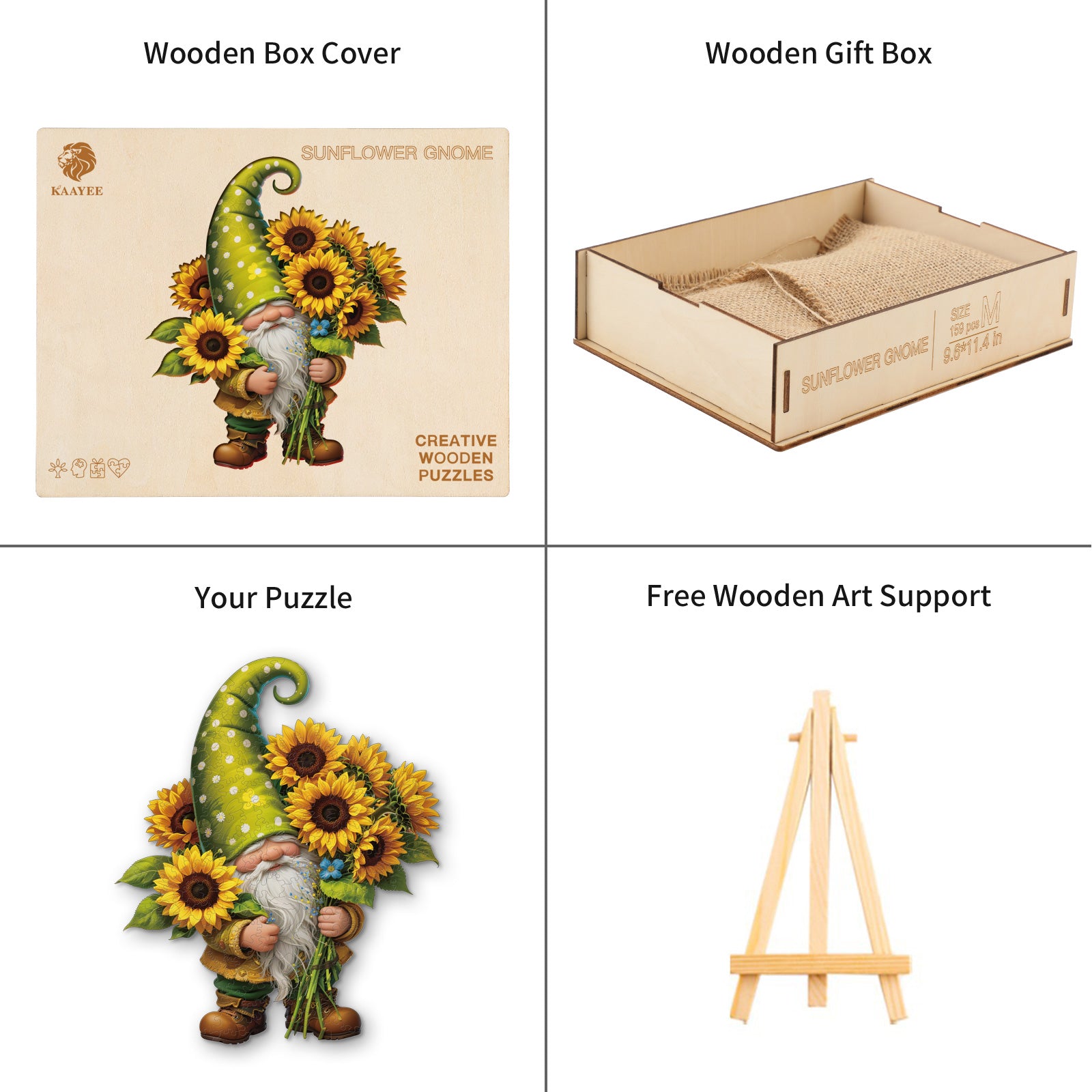 kaayee-sunflower-gnome-holzpuzzle-medium-sonnenblume image 4