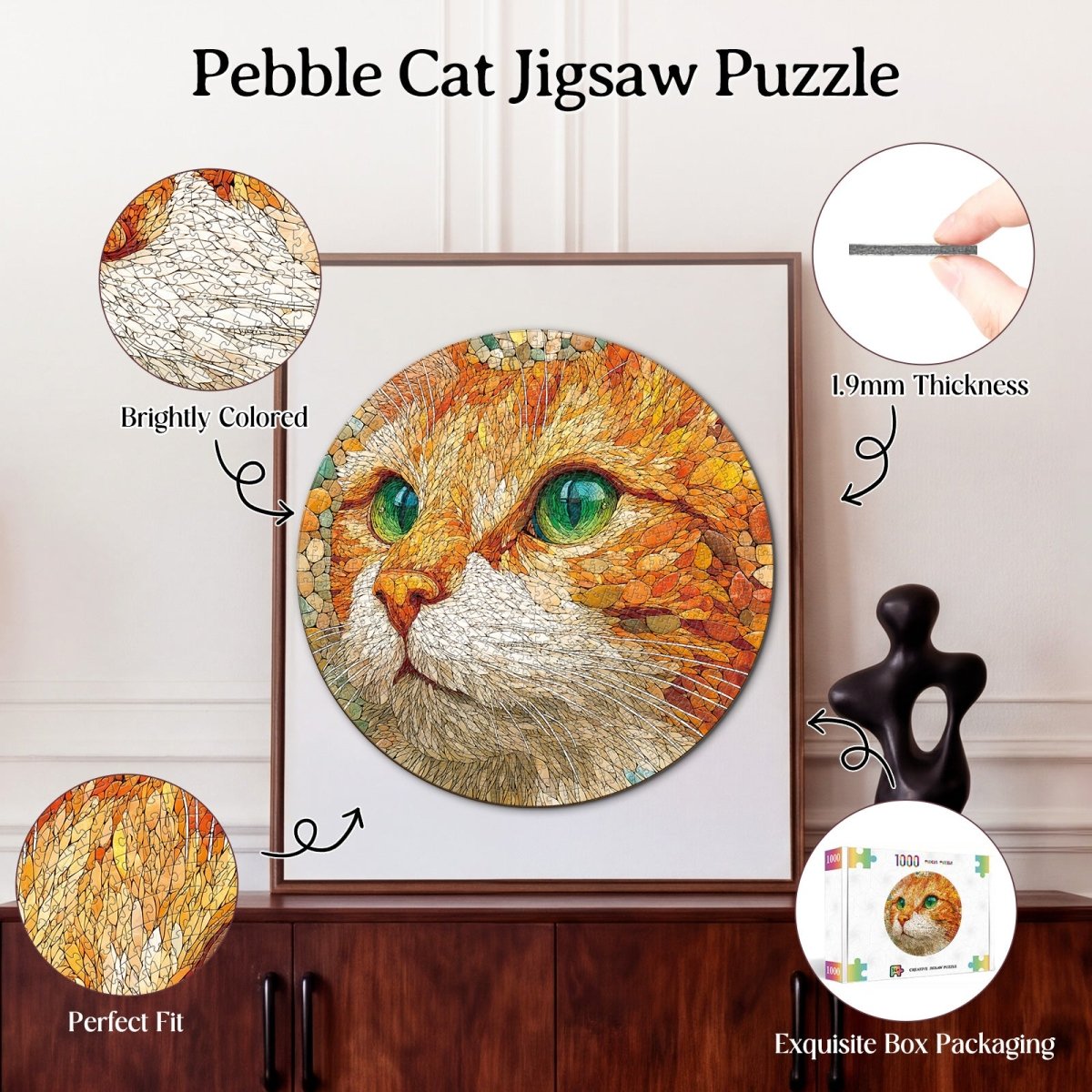 kaayee-cardboard-puzzle-pebble-cat-1000-teile-katzen-rund image 3