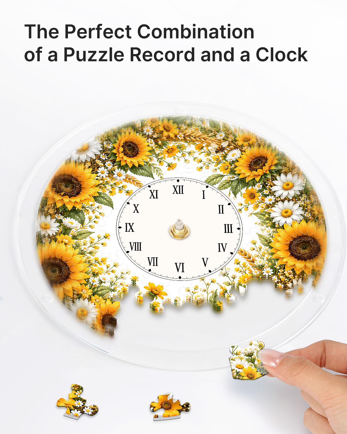 kaayee-golden-sunflower-puzzle-uhr-acryl-regular-size image 2