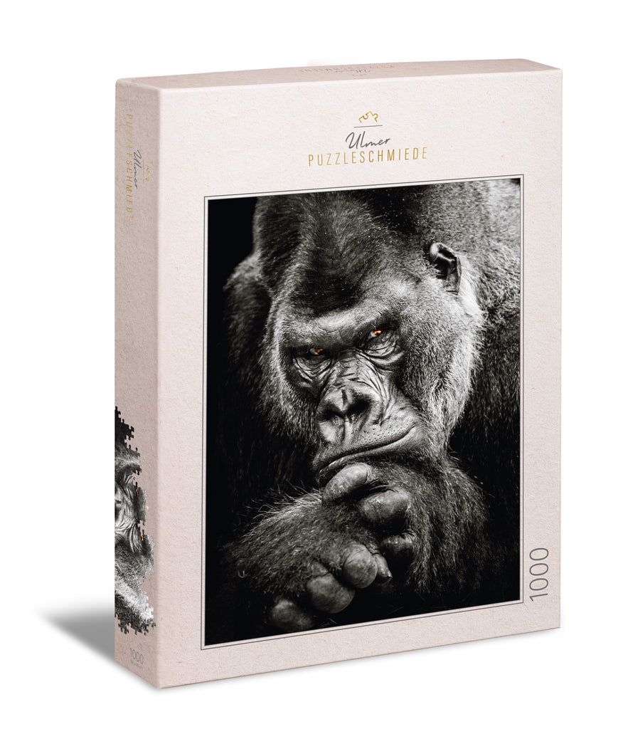 ulmer-puzzleschmiede-puzzle-1000-teile-silberr-cken-gorilla image 1