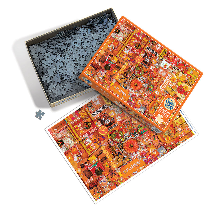 cobble-hill-1000-piece-orange-puzzle-1000-teile-collage-orange image 3