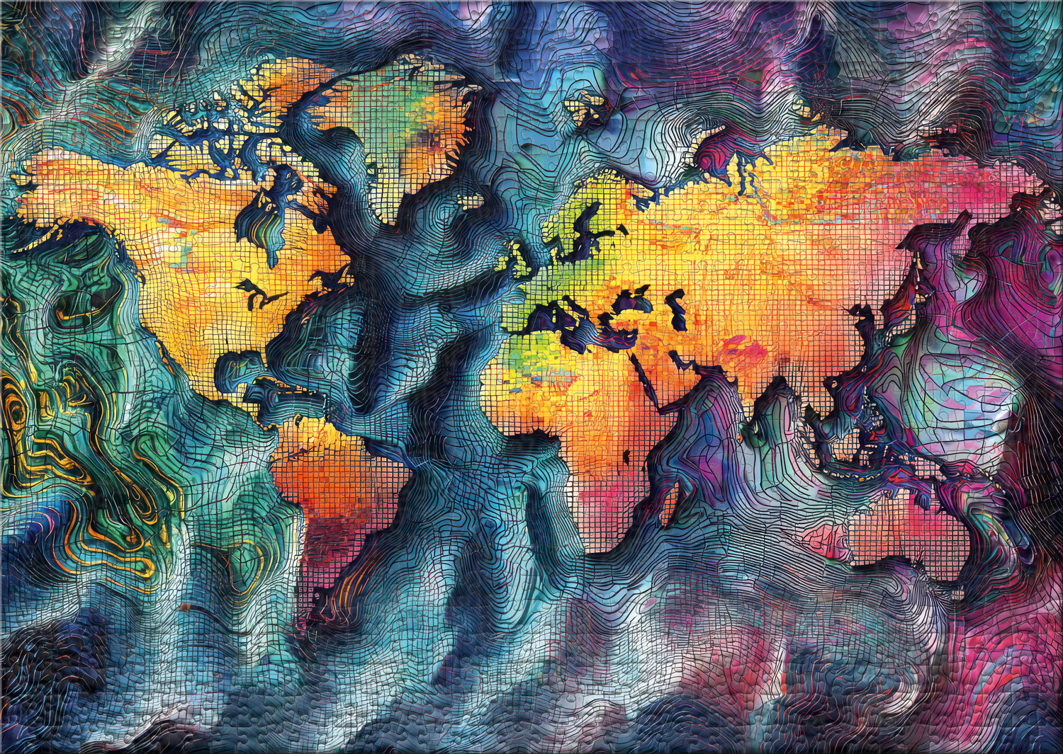 ulmer-puzzleschmiede-earth-in-motion-puzzle-1000-teile-weltkarte image 2
