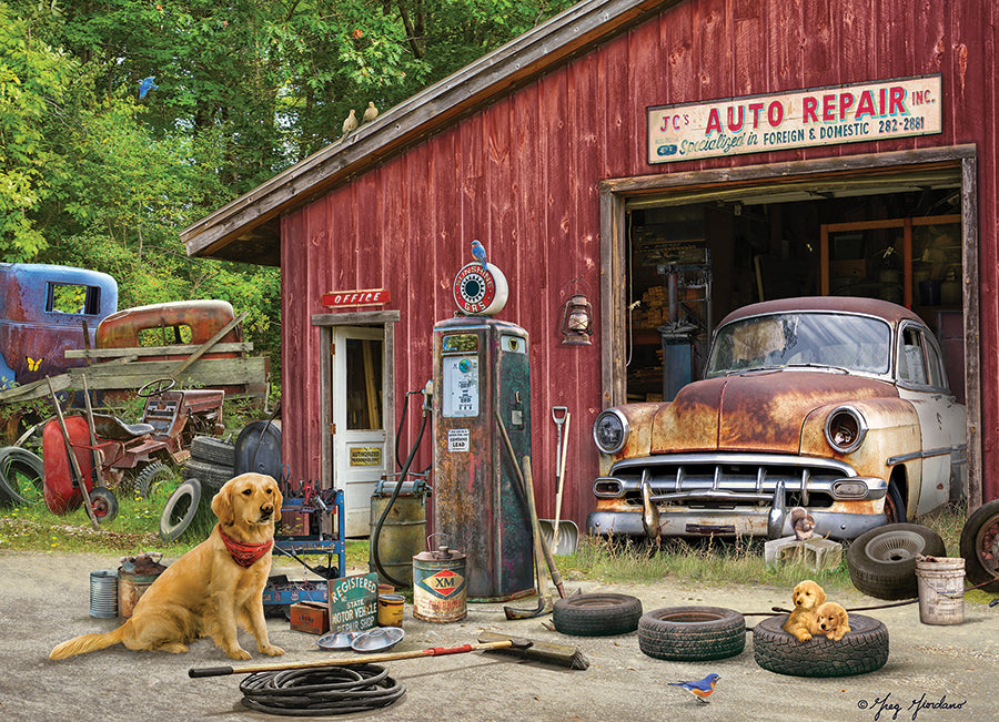 cobble-hill-auto-repair-500-teile-puzzle-werkstatt image 2