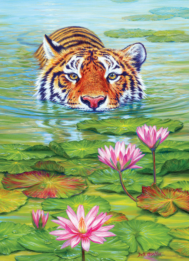 cobble-hill-1000-piece-land-of-the-lotus-puzzle-tiger-lotus image 2