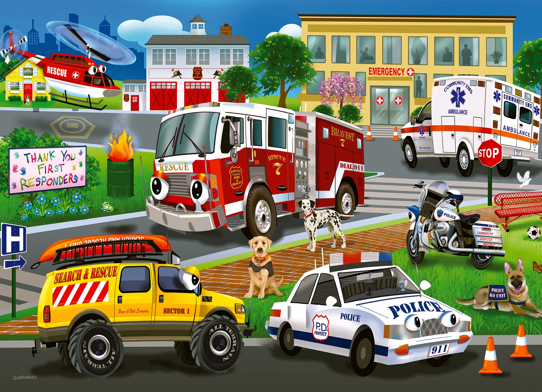 cobble-hill-tray-emergency-response-rahmenpuzzle-35-teile-fahrzeuge image 3