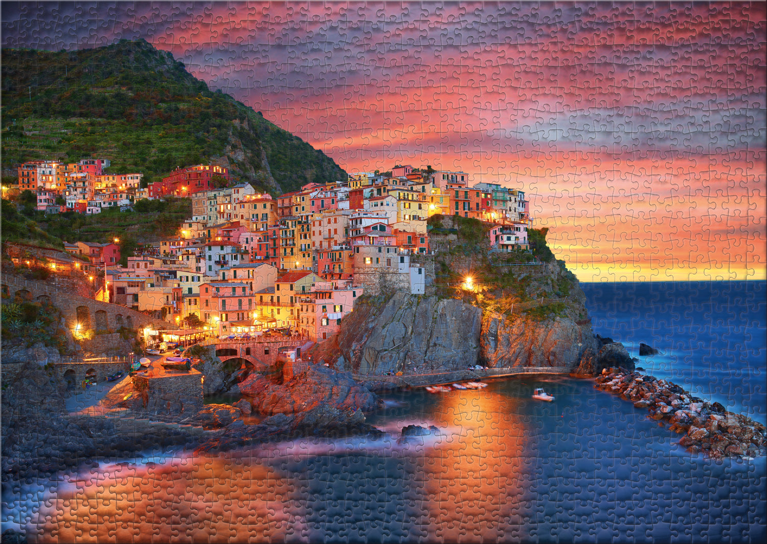 ulmer-puzzleschmiede-manarola-puzzle-1000-teile-italien-abendrot image 2