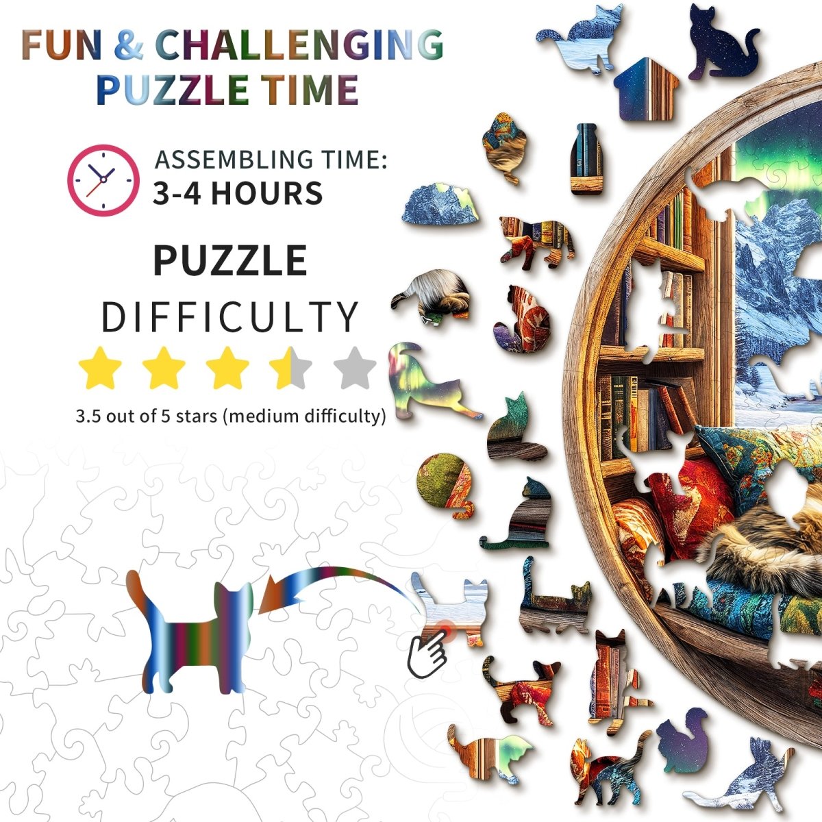 kaayee-wooden-cat-and-bookstore-holzpuzzle-medium-katze image 4