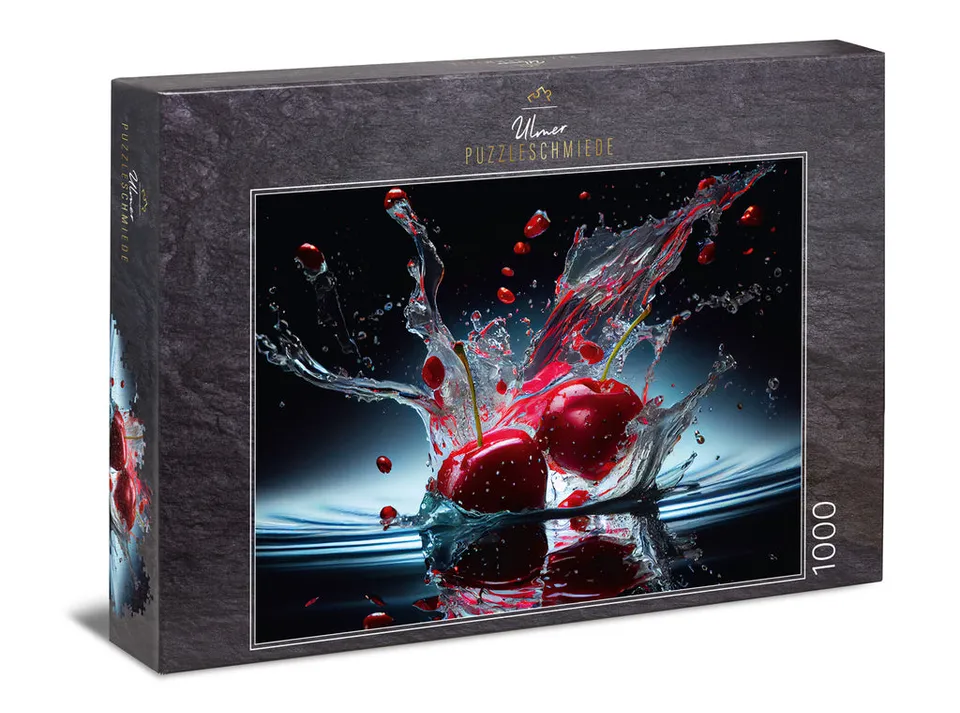ulmer-puzzleschmiede-cherry-splash-puzzle-1000-teile-kirsche image 1
