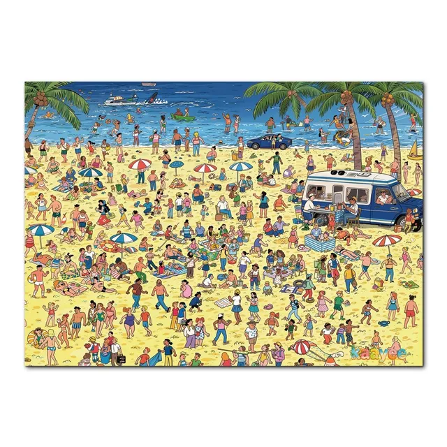 kaayee-where-s-zoe-beach-day-1000-teile-puzzle-eco-white-board image 1