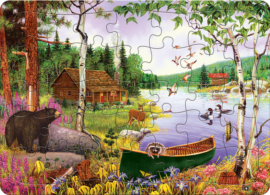 cobble-hill-tray-puzzles-bear-lake-puzzle-35-teile-waldtiere image 1