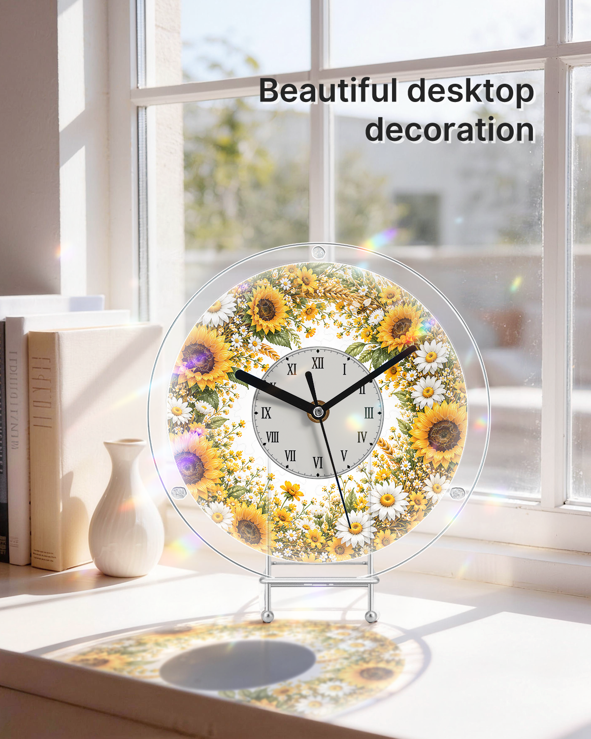 kaayee-golden-sunflower-puzzle-uhr-acryl-regular-size image 5
