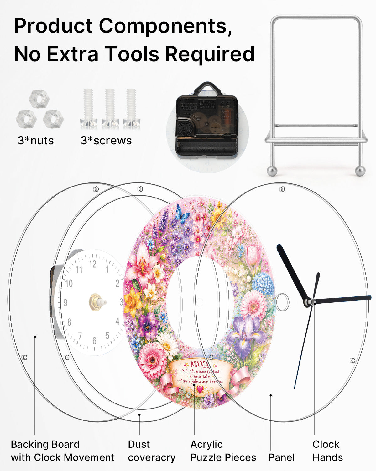 kaayee-clock-kit-diy-acryl-puzzle-uhr-f-r-mama-regular-size image 6