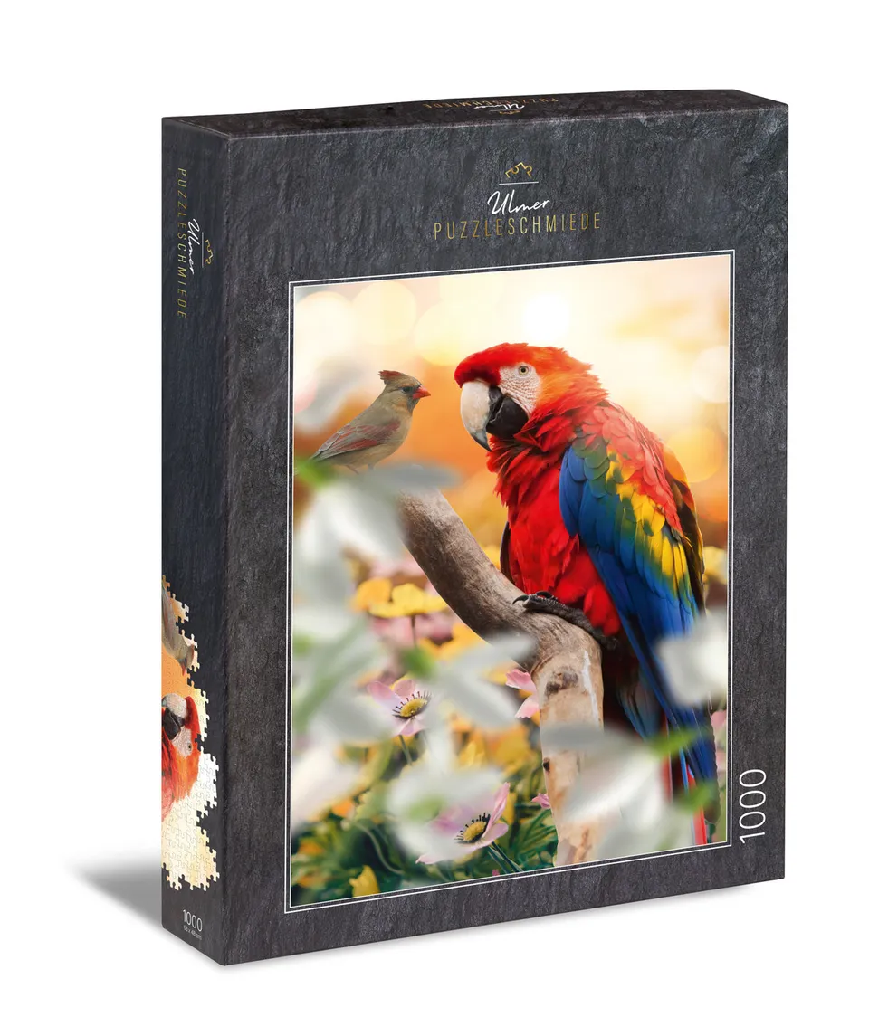 ulmer-puzzleschmiede-puzzle-1000-teile-papagei-bunt image 1