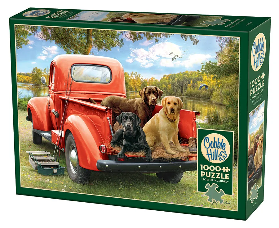 cobble-hill-1000-piece-fishing-friends-hunde-angel-puzzle image 1