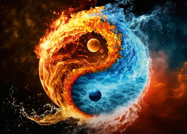 ulmer-puzzleschmiede-puzzle-2000-teile-harmonie-feuer-eis-yin-yang image 1