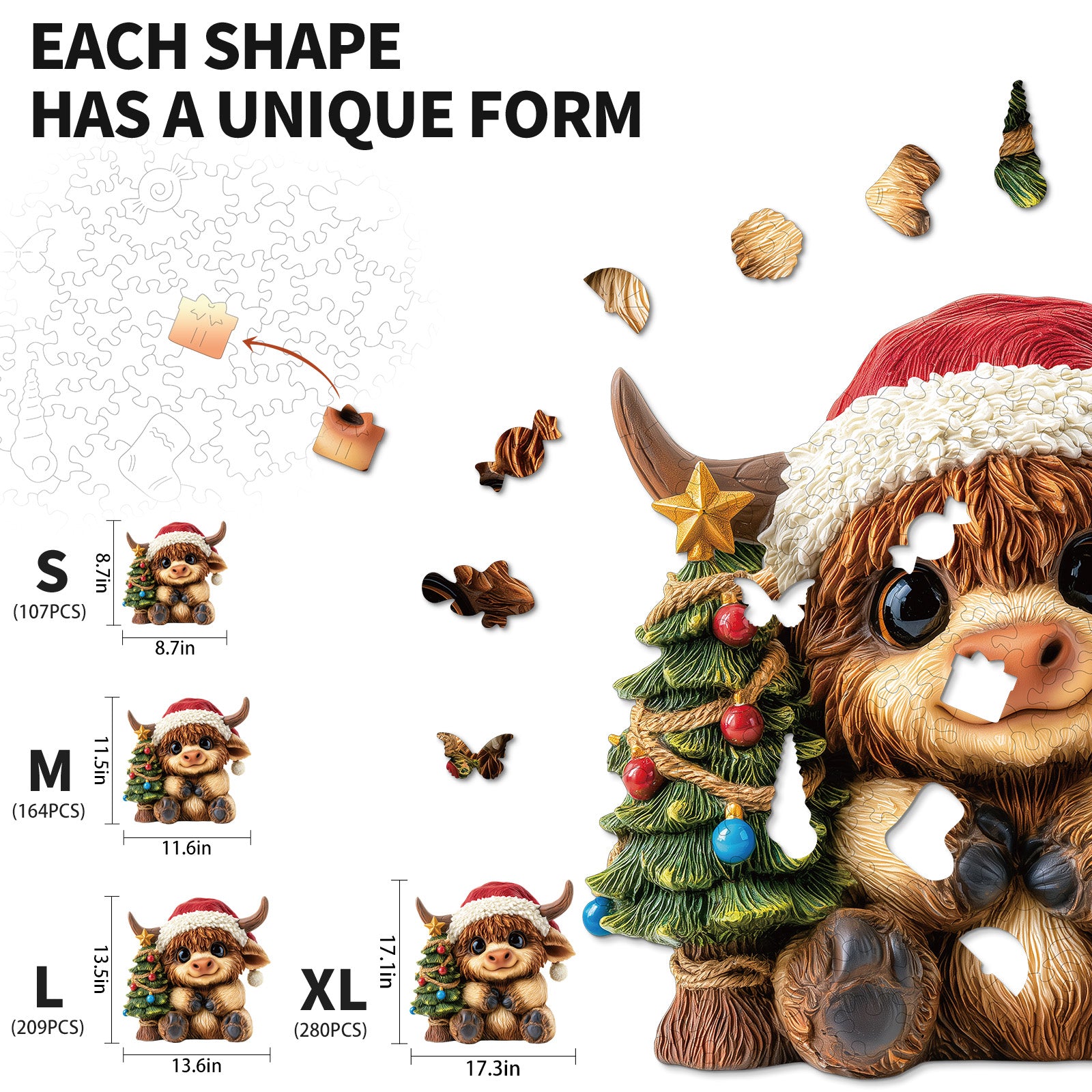 kaayee-wooden-puzzle-christmas-highland-cutie-holzpuzzle-medium image 3