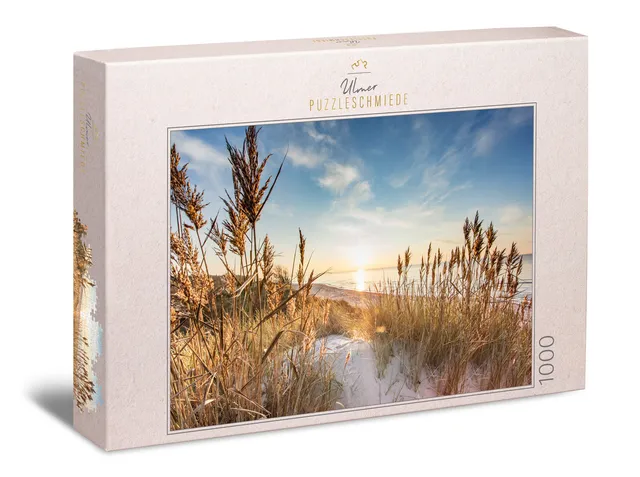 ulmer-puzzleschmiede-puzzle-1000-teile-abendweg-strand-sunset image 1