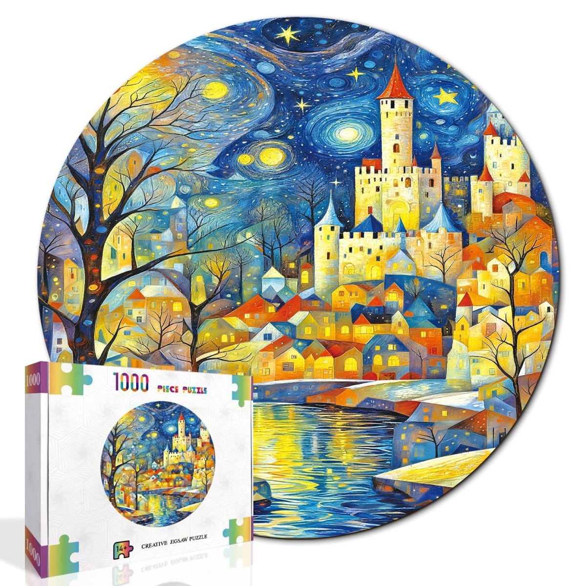 kaayee-cardboard-puzzle-starry-night-castle-1000-teile-eco image 2