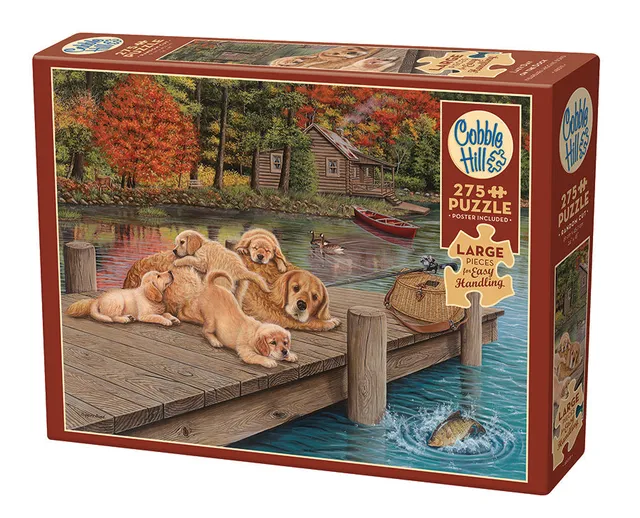 cobble-hill-lazy-day-on-the-dock-puzzle-275-teile-hunde image 1
