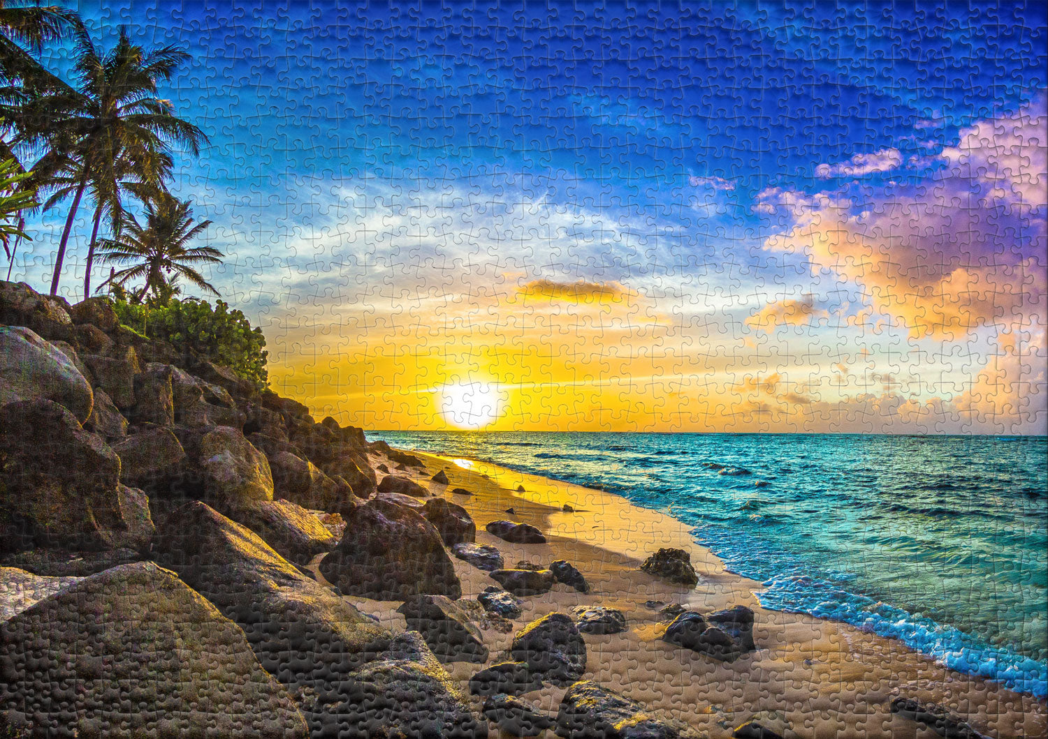 ulmer-puzzleschmiede-1000-teile-abendsonne-hawaii-puzzle-strand image 2