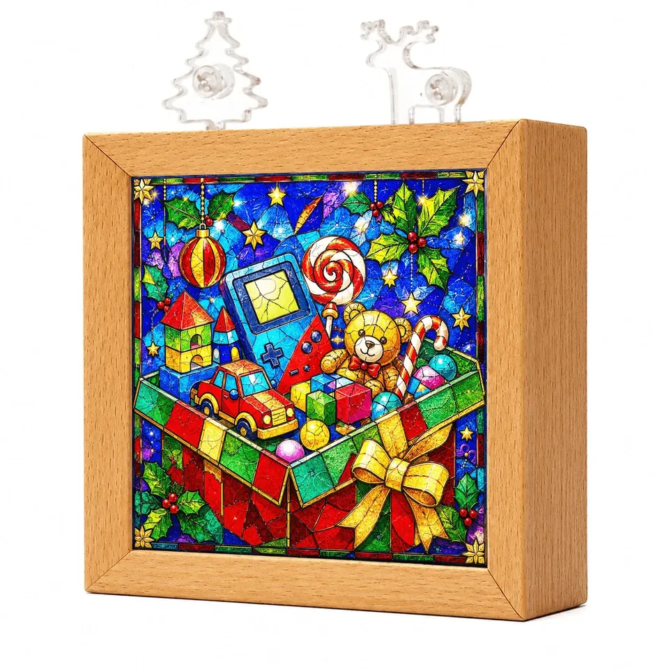 kaayee-christmas-surprise-box-nachtlicht-holzrahmen-acryl image 1