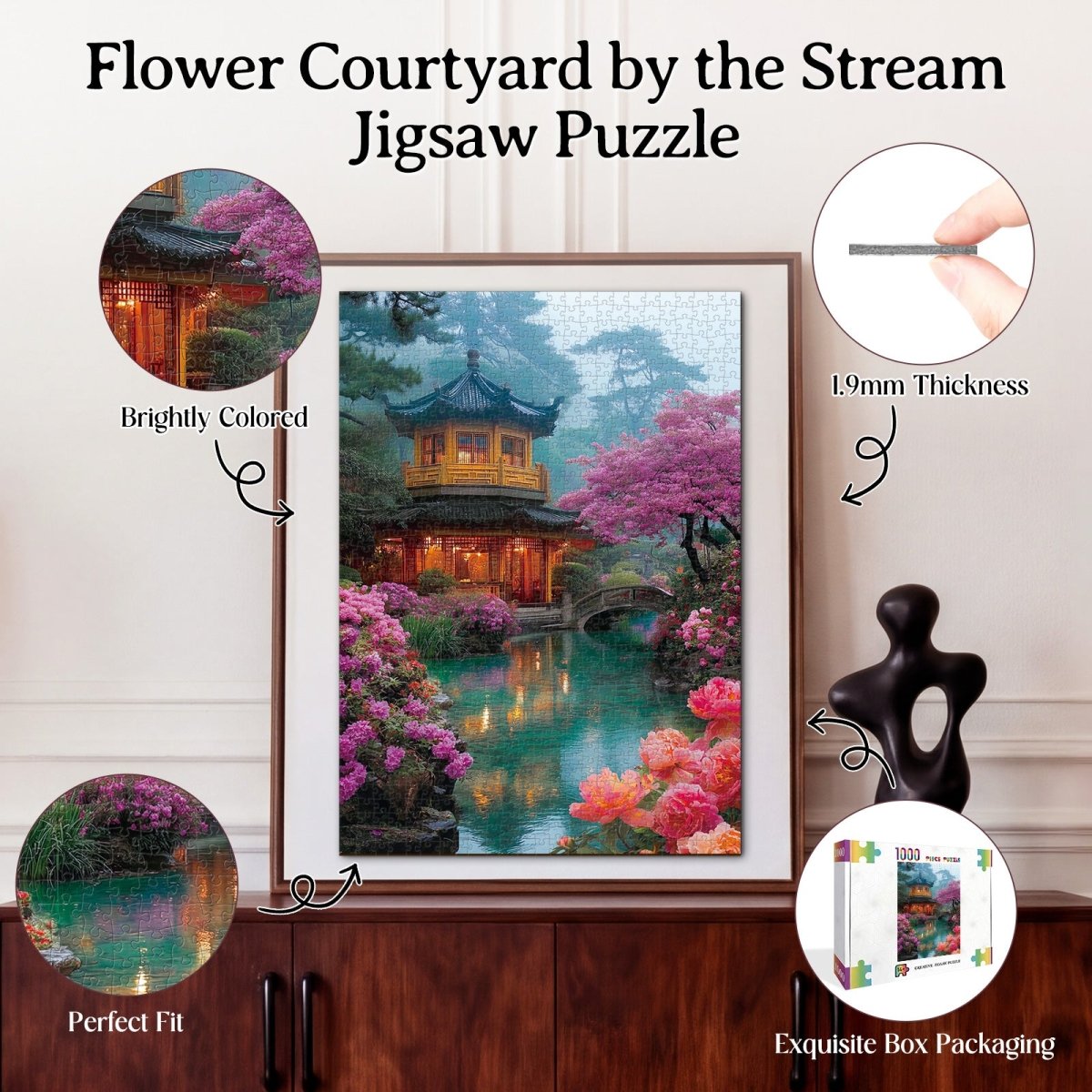 kaayee-flower-courtyard-by-the-stream-puzzle-1000-teile-standard image 3