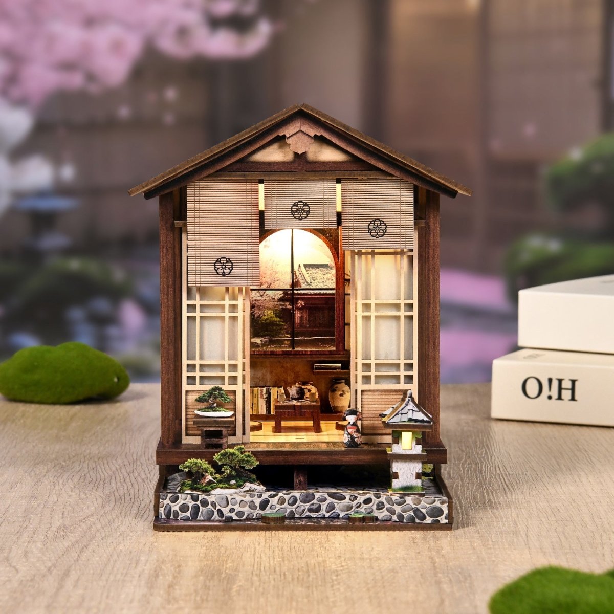 kaayee-miniature-house-moss-lantern-garden-miniaturhaus-holz image 4