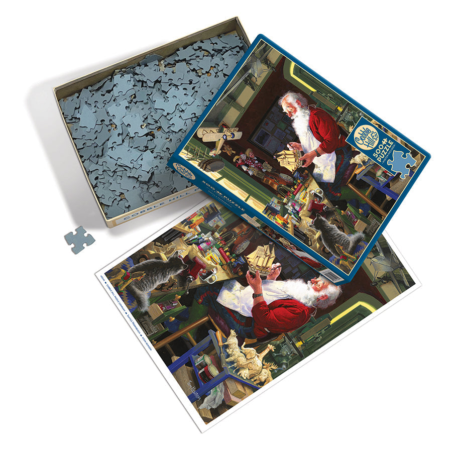 cobble-hill-500-piece-puzzle-santas-workbench-weihnachten image 3