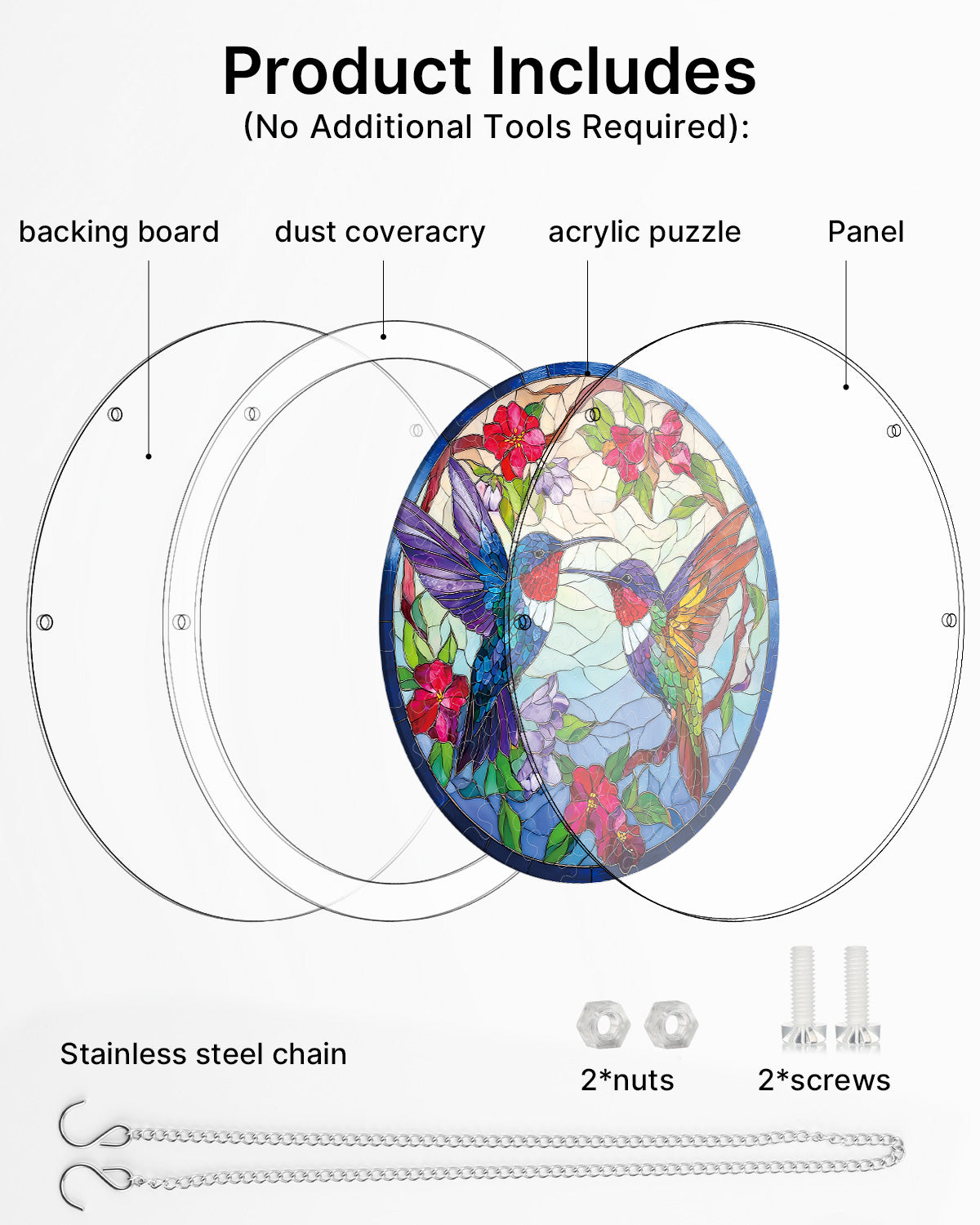 kaayee-suncatcher-puzzle-hummingbird-bloomscape-fensterbild-large image 6