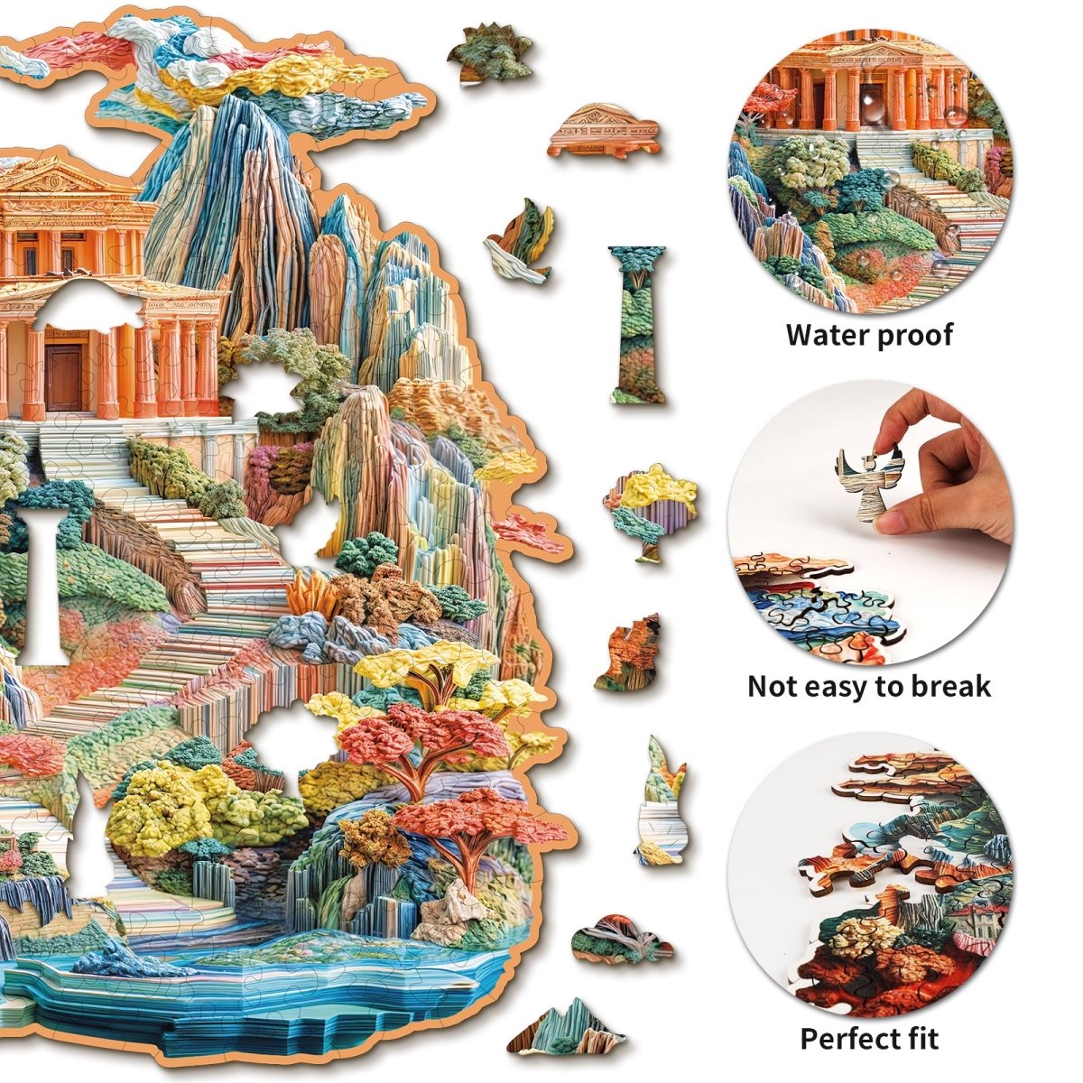 kaayee-wooden-puzzle-colorful-palace-holzpuzzle-medium-bunt image 2
