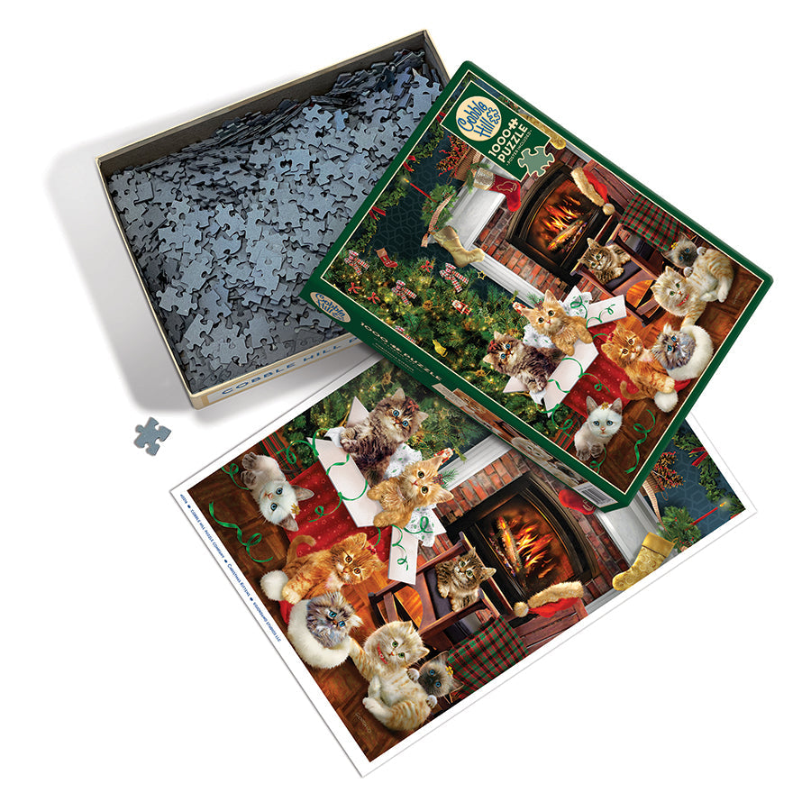 cobble-hill-1000-piece-christmas-kittens-puzzle-1000-teile-katzen image 3