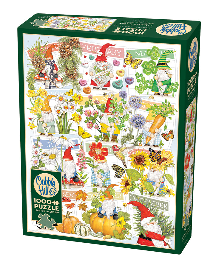 cobble-hill-a-happy-gnome-life-puzzle-1000-teile-garten image 1