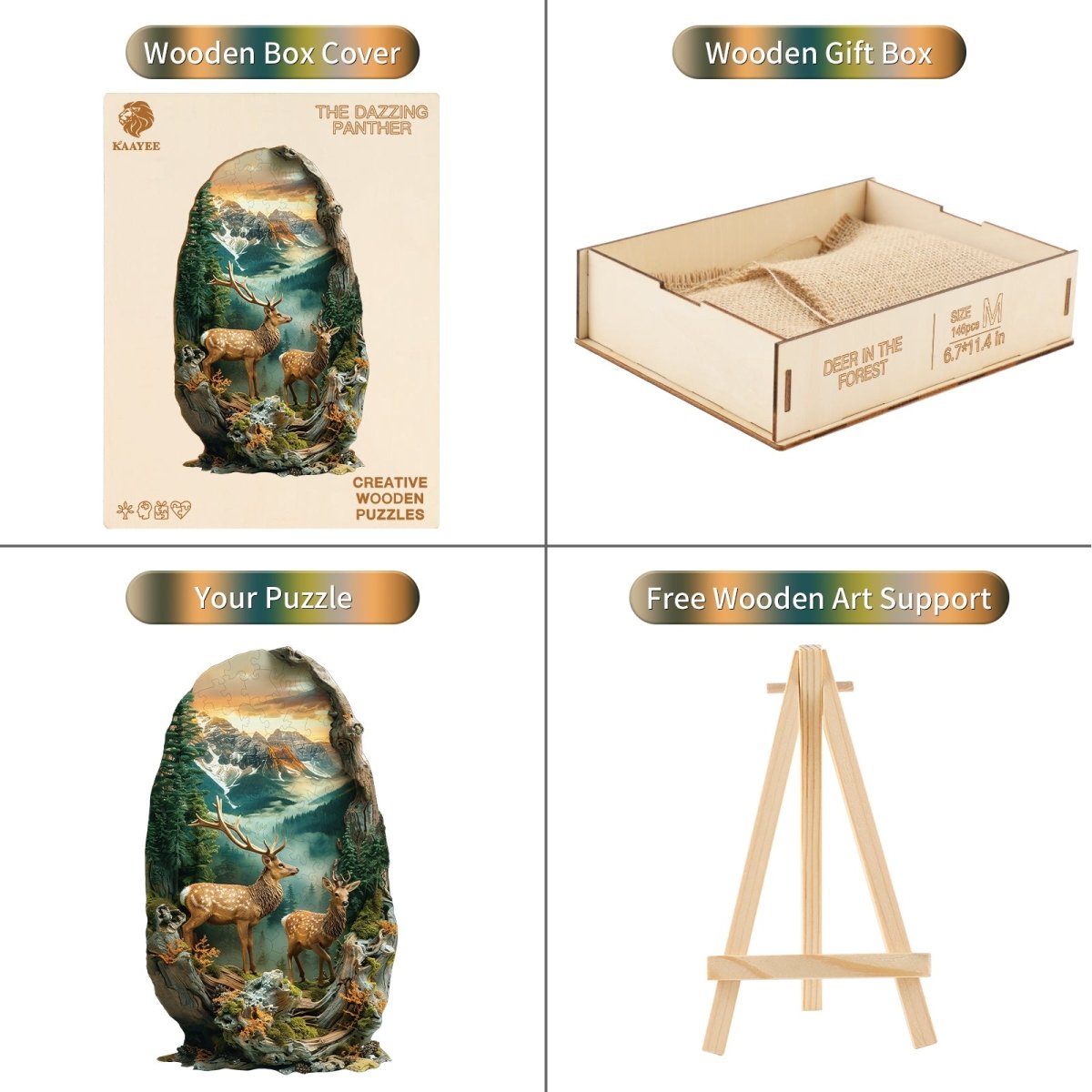 kaayee-wooden-puzzle-hirsch-im-wald-medium-holzpuzzle image 3