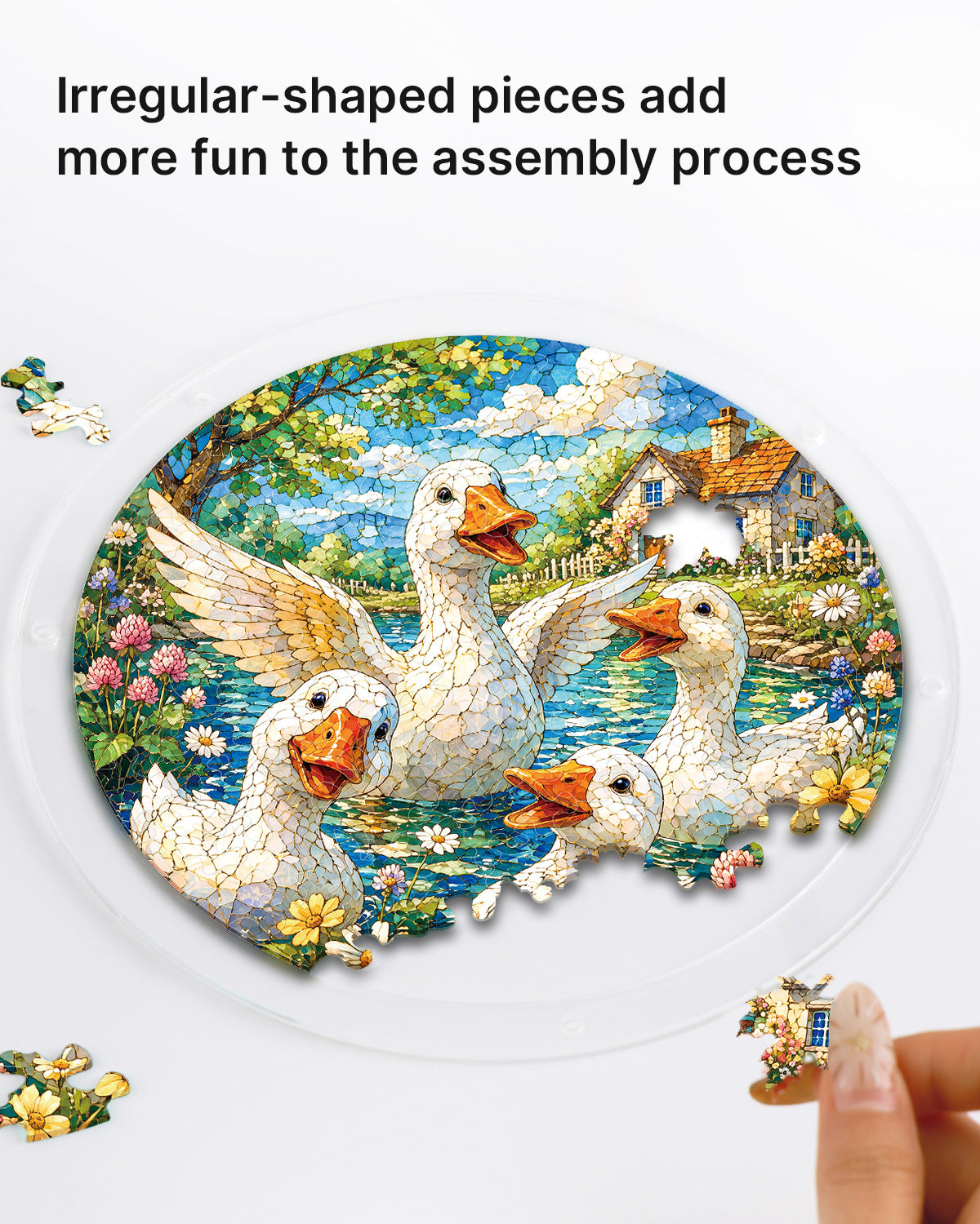 kaayee-suncatcher-puzzle-lakeside-goose-fensterbild-large-garten image 2