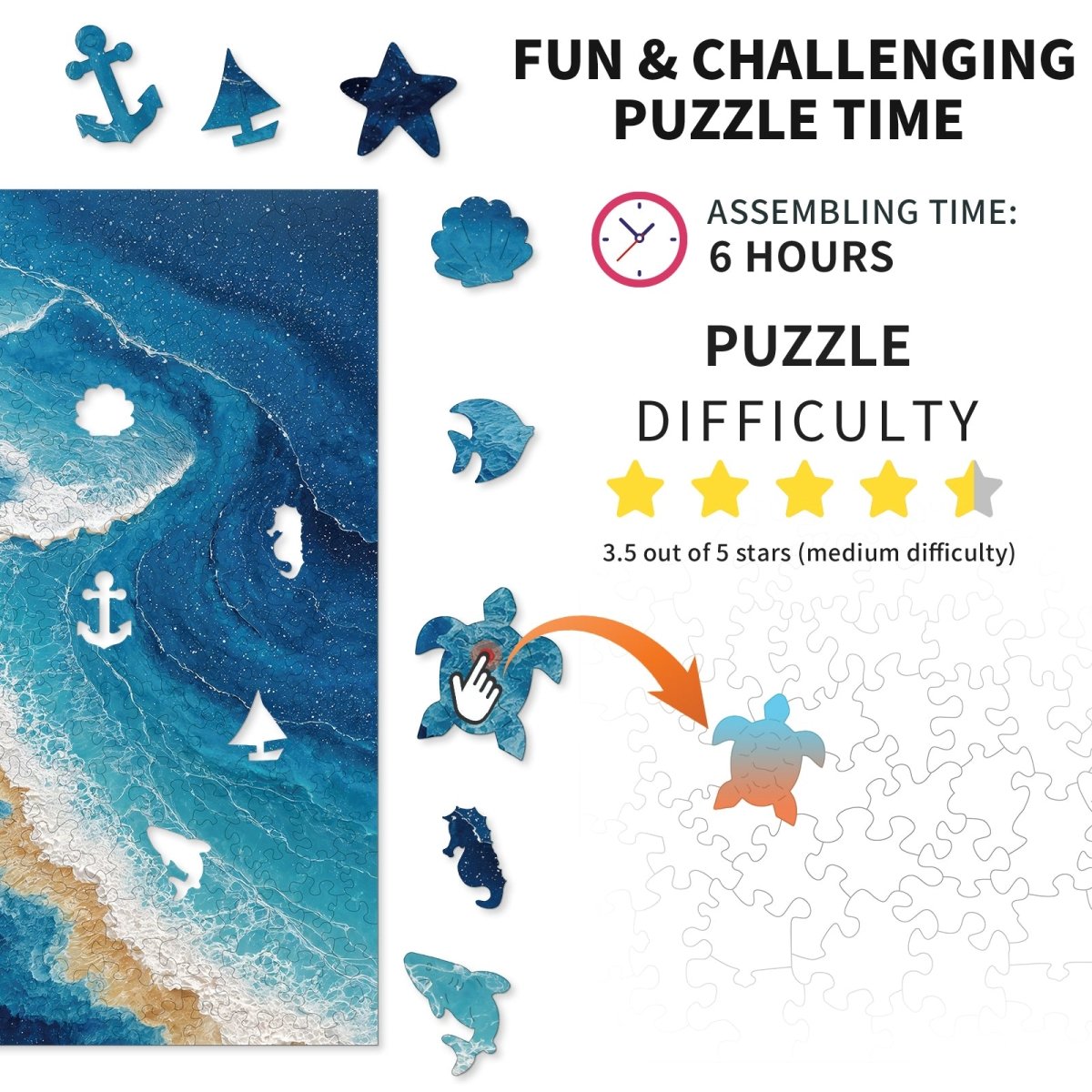 kaayee-ocean-waves-holzpuzzle-welle-medium image 5