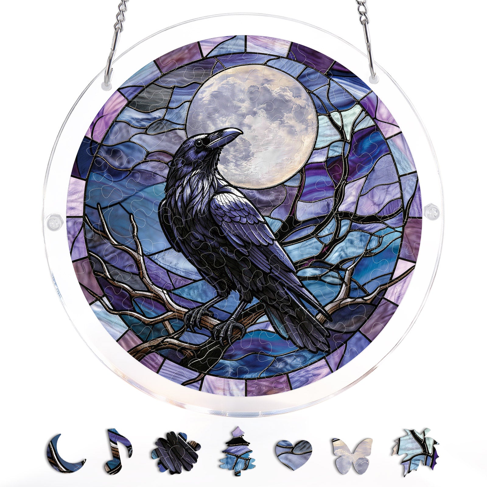 kaayee-suncatcher-puzzle-moonlit-raven-fensterbild-m image 3