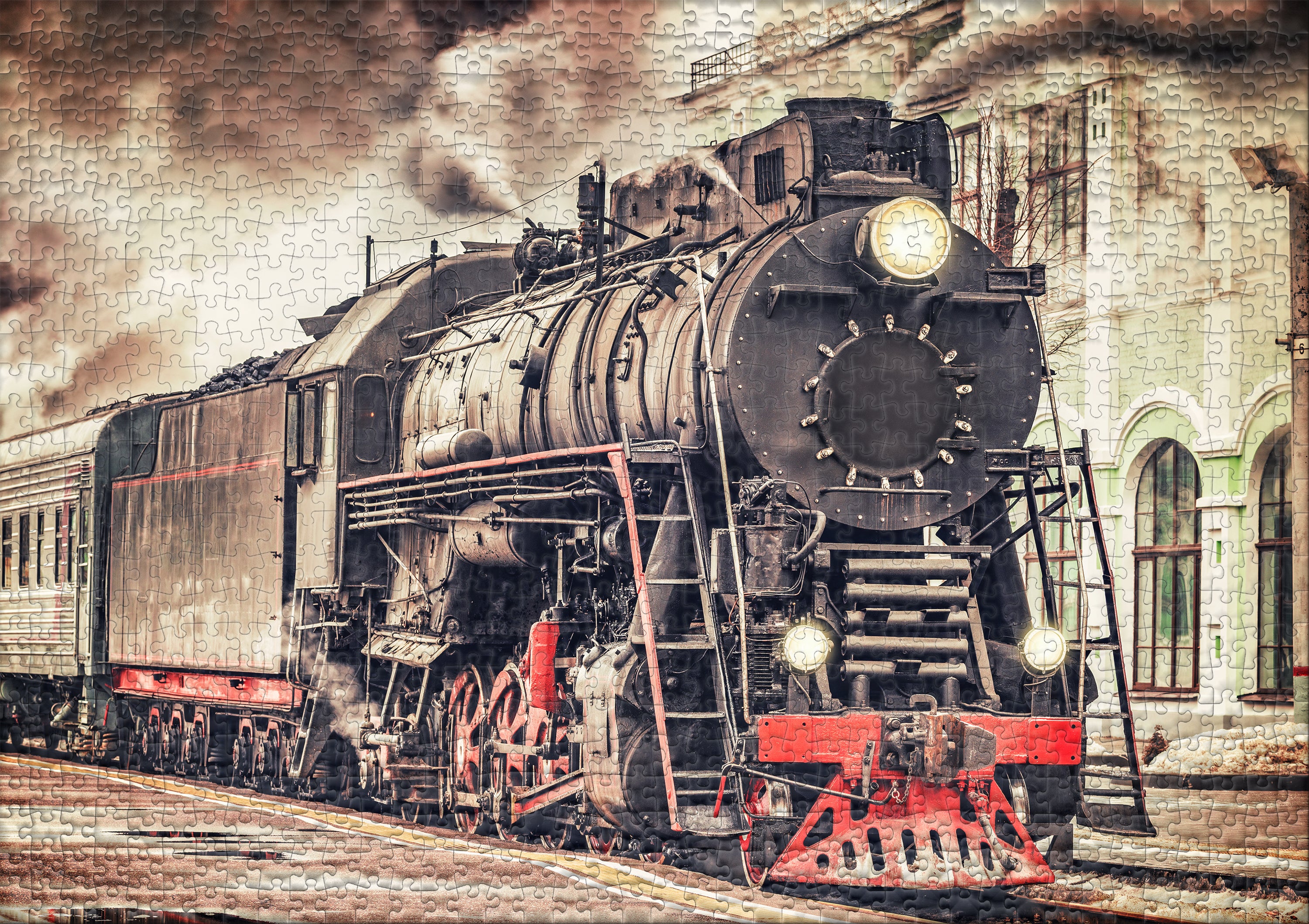 ulmer-puzzleschmiede-puzzle-1000-teile-railroad-dampflok-sw image 2