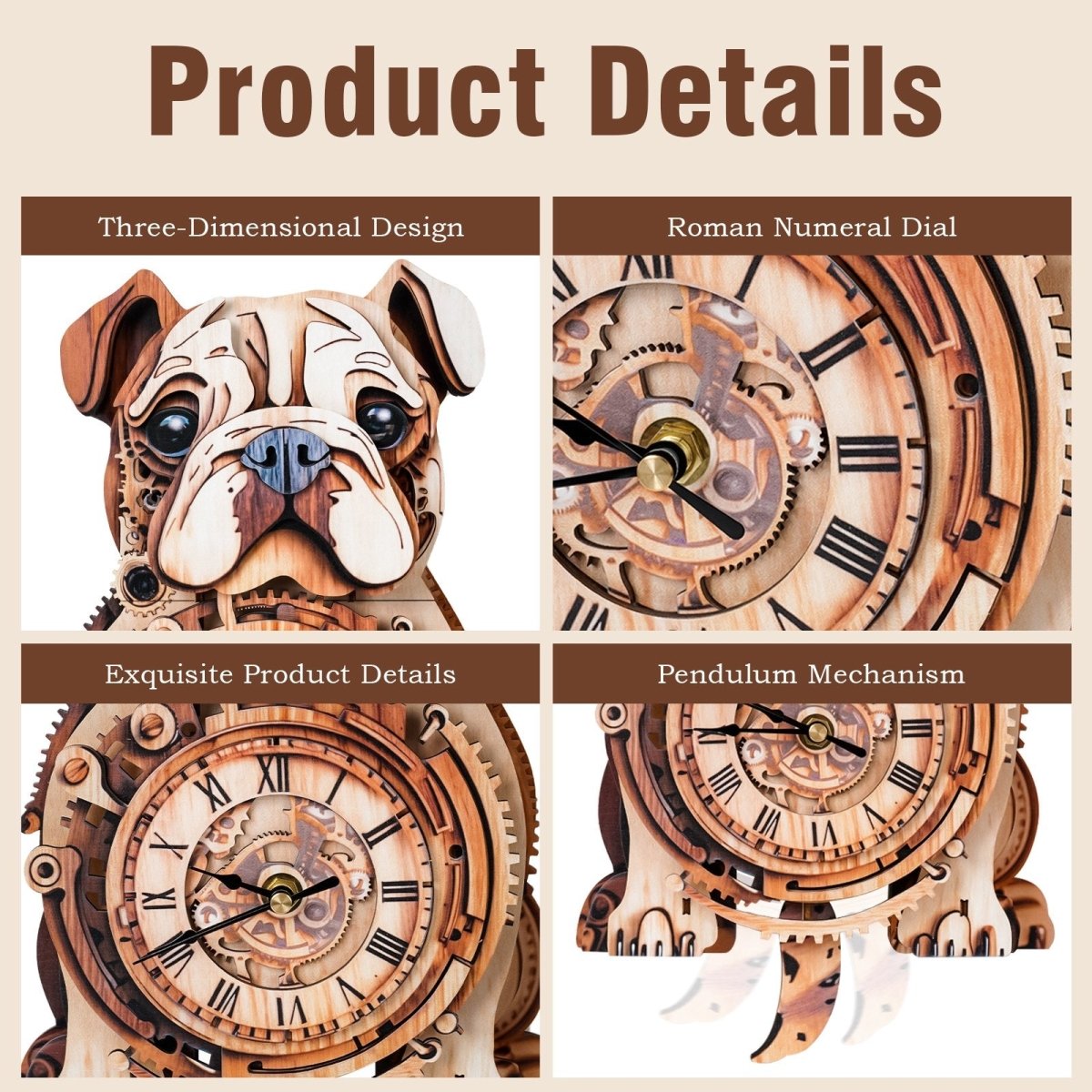 kaayee-clock-kit-bulldog-holzuhr-3d-holzbausatz image 4