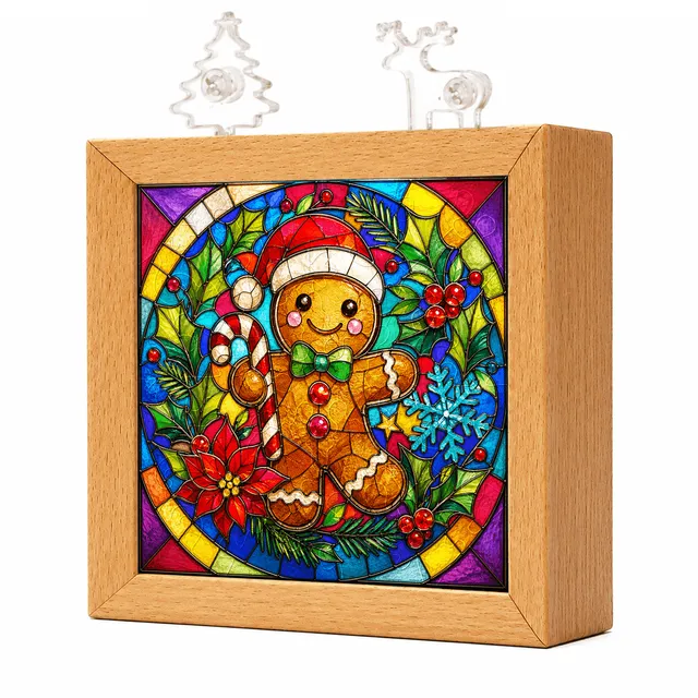 kaayee-night-light-joyful-gingerbread-man-acryl-holzrahmen image 1