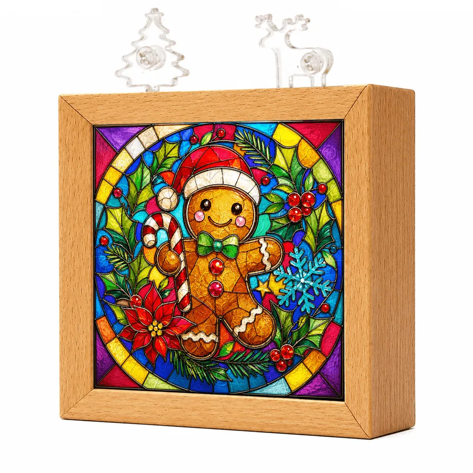 kaayee-night-light-joyful-gingerbread-man-acryl-holzrahmen image 1