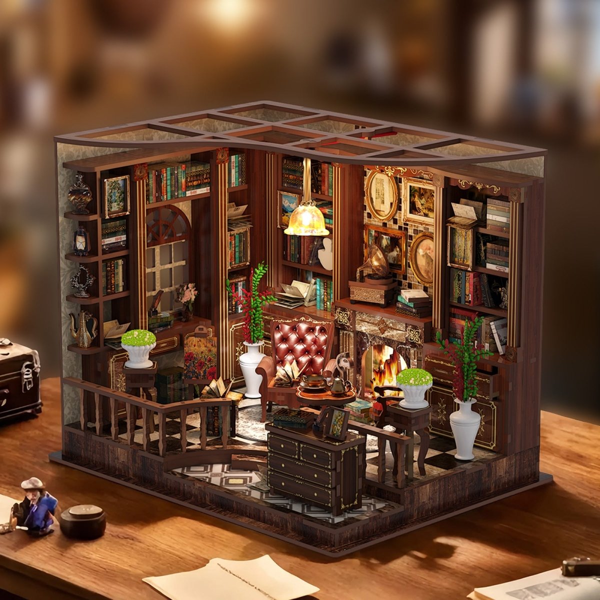 kaayee-miniature-house-left-bank-study-room-miniaturhaus-holz image 4