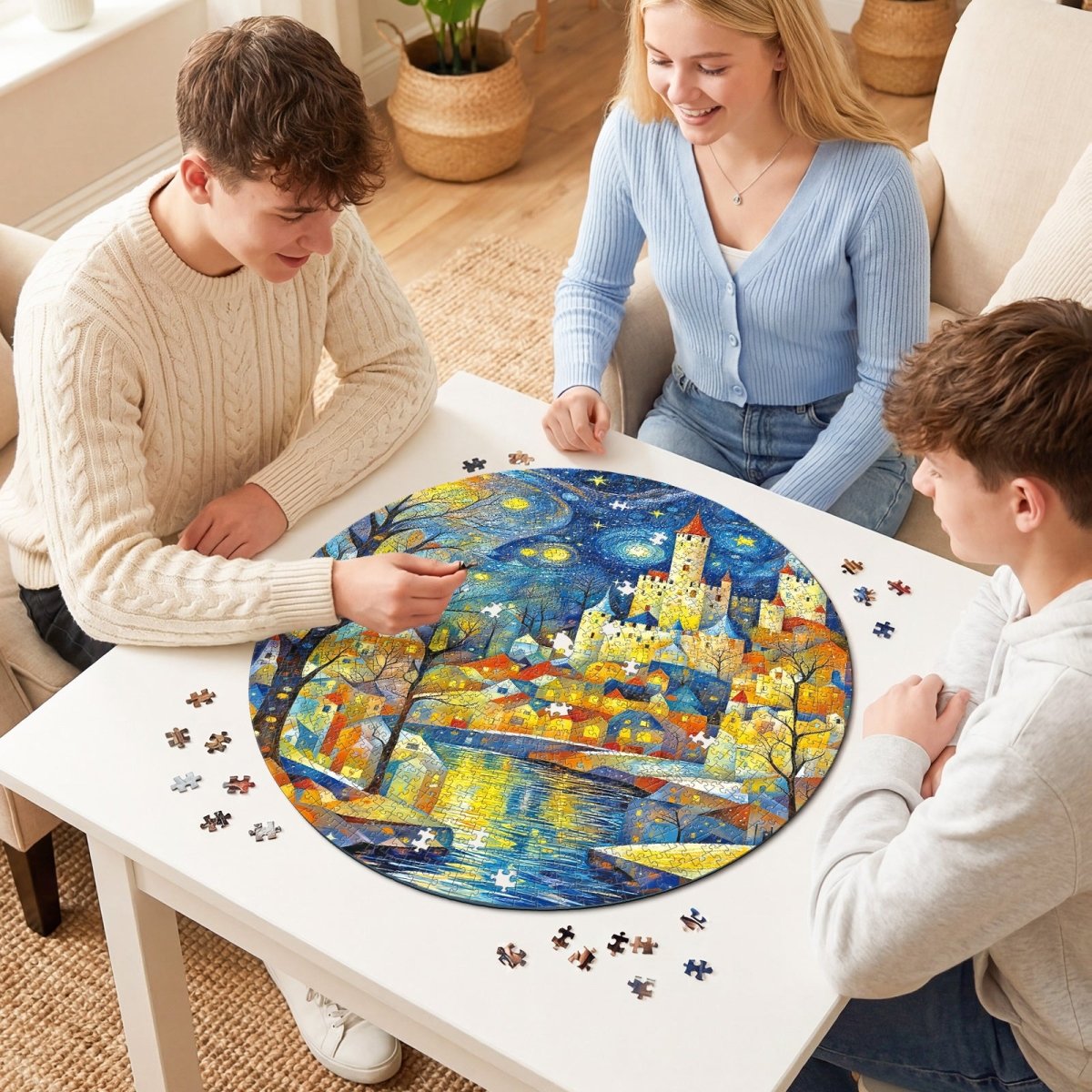 kaayee-cardboard-puzzle-starry-night-castle-1000-teile-eco image 8