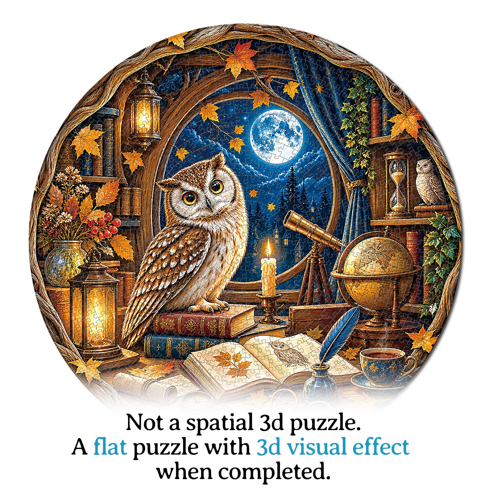 kaayee-moonlit-owl-study-karton-puzzle-1000-teile-eco image 7