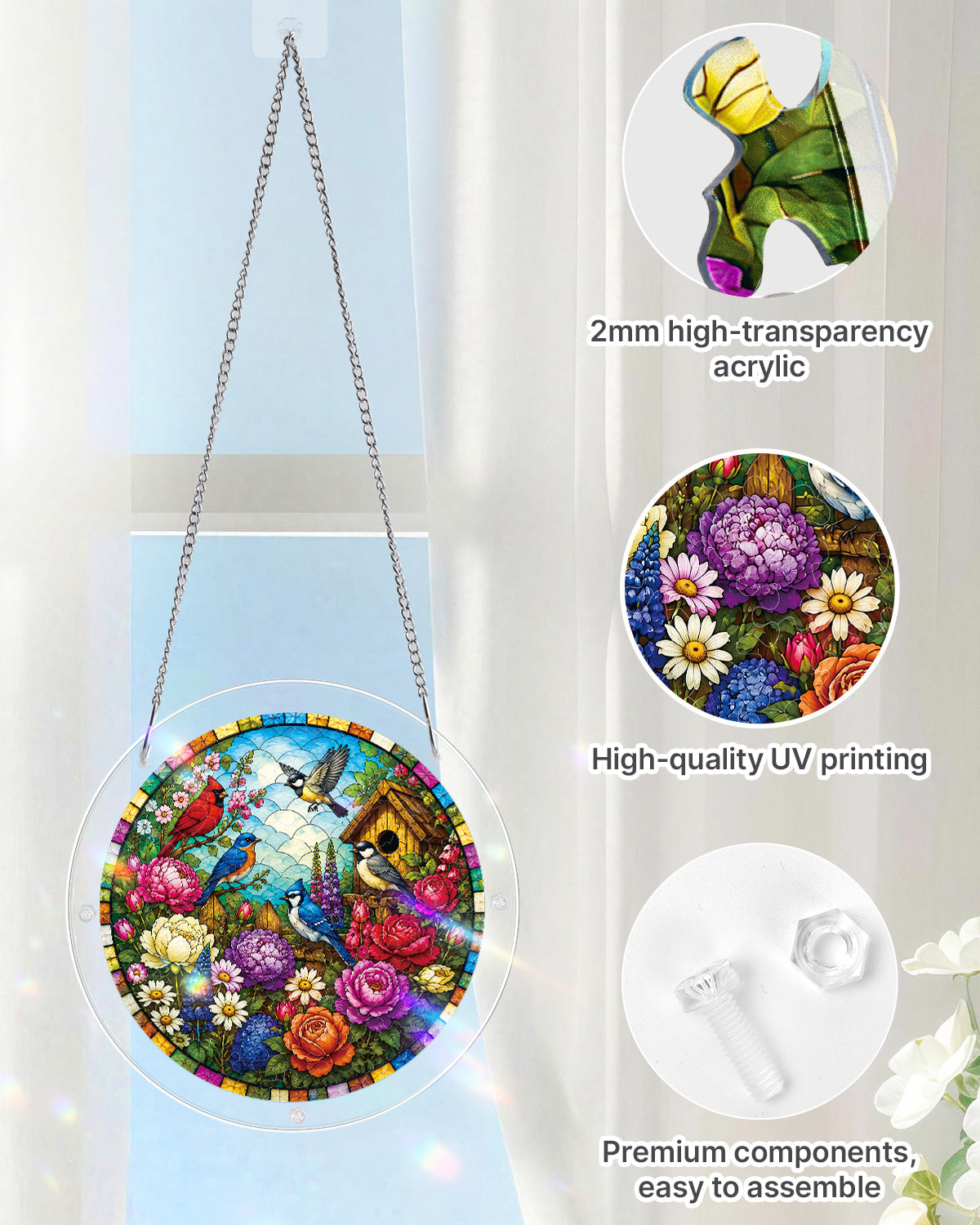 kaayee-suncatcher-puzzle-garden-songbirds-fensterbild-20-8-cm image 4