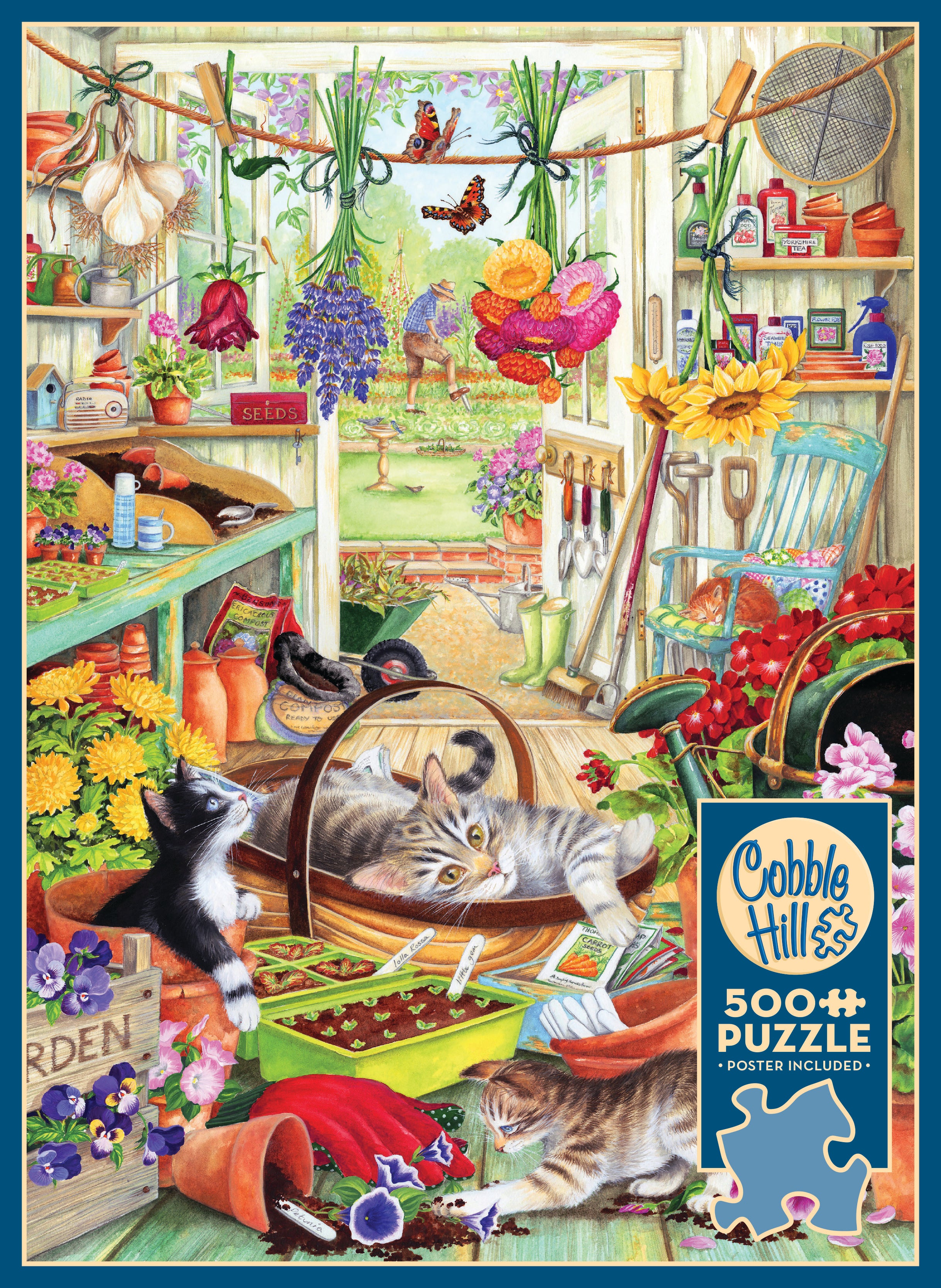 cobble-hill-500-potting-shed-cats-puzzle-500-teile-katzen image 5