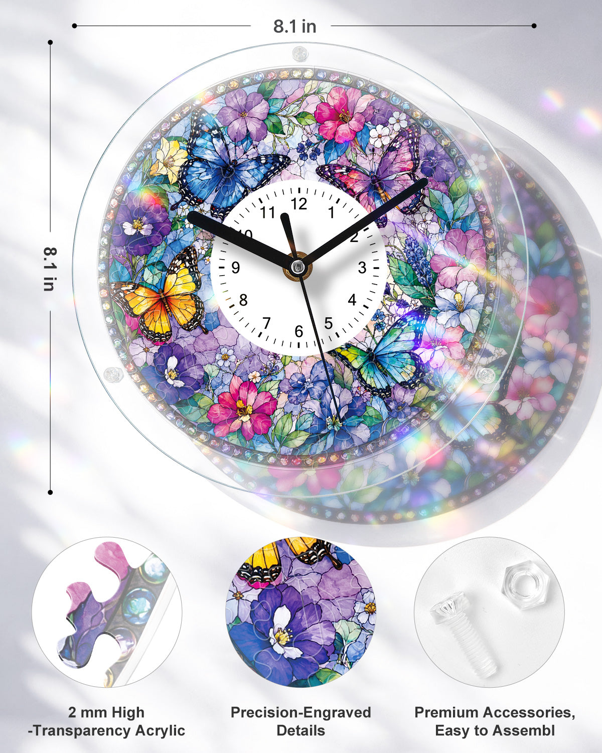 kaayee-clock-kit-butterfly-blossom-garden-puzzle-uhr-regular-acryl image 3