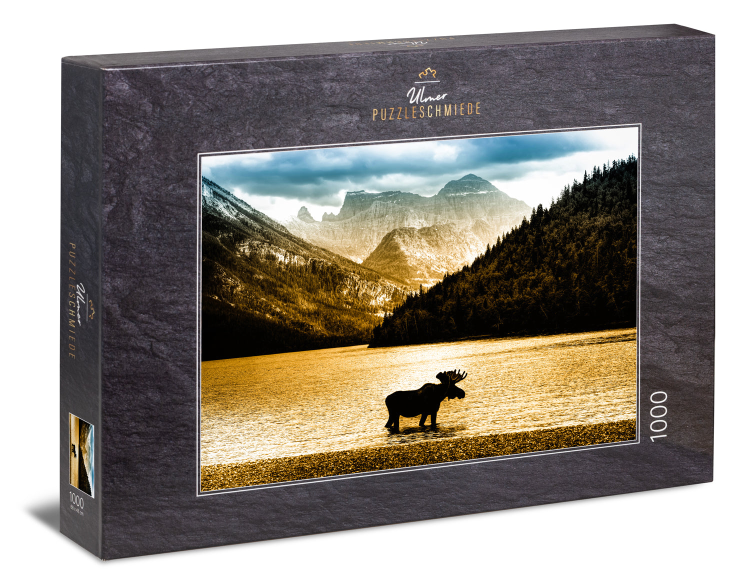 ulmer-puzzleschmiede-1000-teile-sonnenbad-mitternacht-puzzle-elch image 1