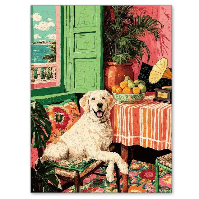 kaayee-sunny-golden-corner-holzpuzzle-medium-golden-retriever image 1