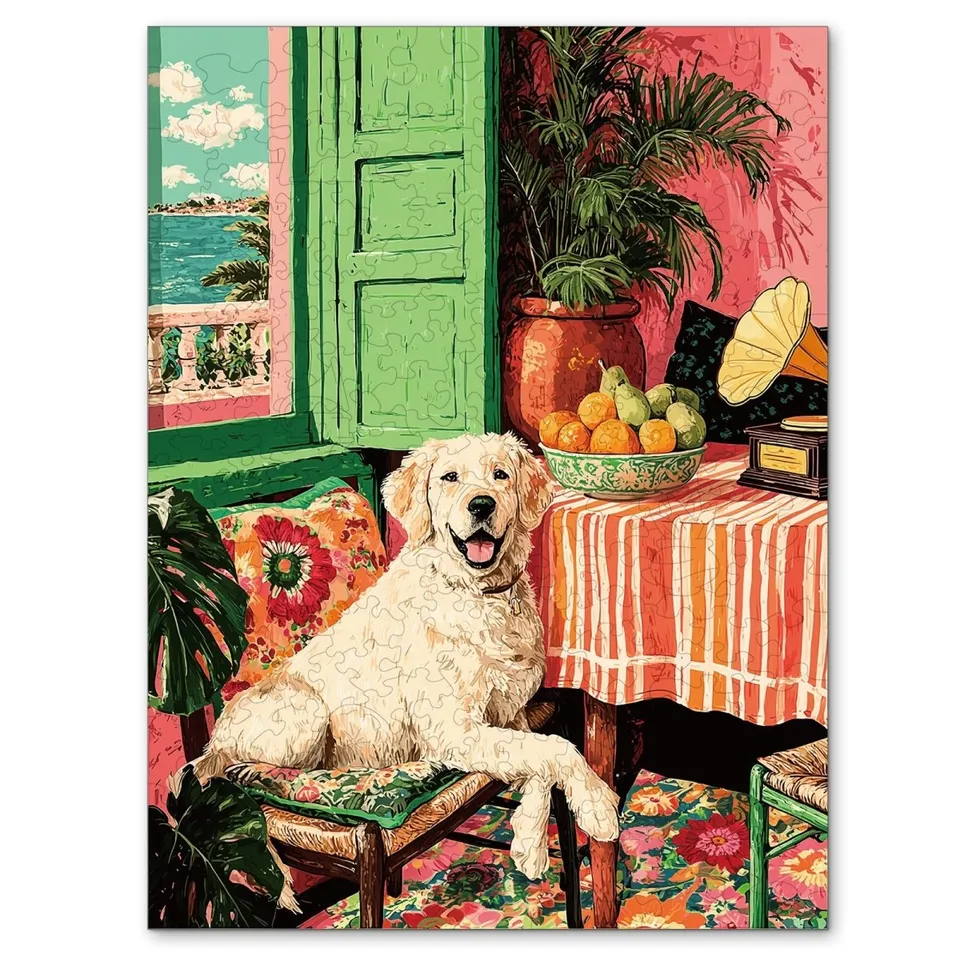 kaayee-sunny-golden-corner-holzpuzzle-medium-golden-retriever image 1